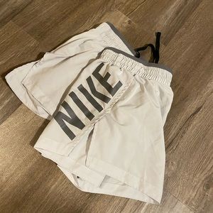 White nike athletic shorts